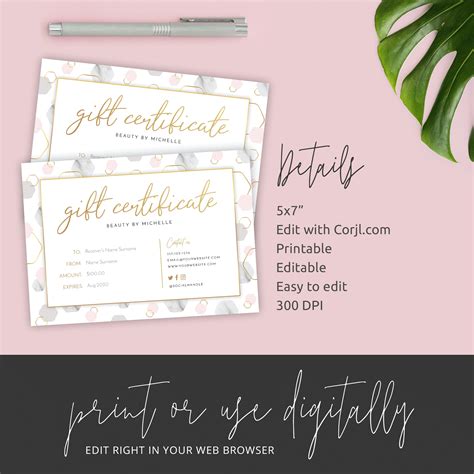 Paper And Party Supplies Paper Instant Download Blush Pink Corjl Editable