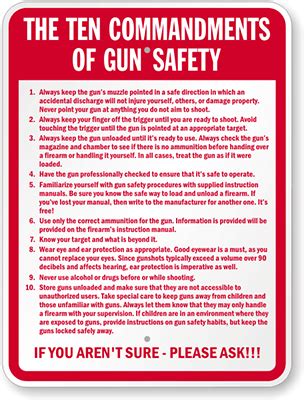 There are six basic gun safety rules for gun owners to understand and practice at all times: Gun Safety Signs | Gun Safety at Shooting Ranges