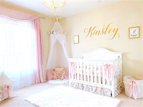 Video Nursery Reveal Pink And Gold Baby Girl Room Tour The Lindsay Ann