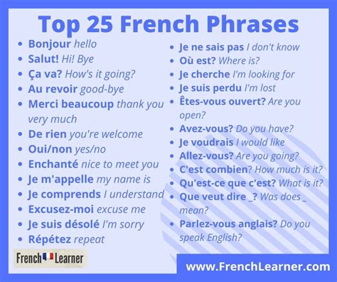 Top 25 French Phrases