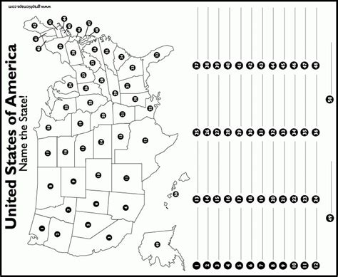 50 States And Capitals Map Worksheet Us States Capital Map Quiz