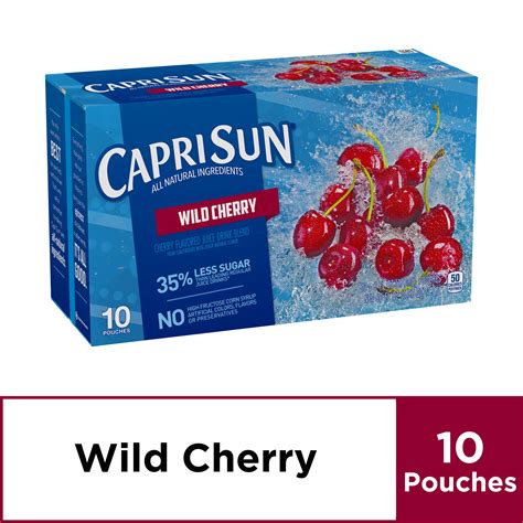 Capri Sun Wild Cherry Flavored Juice Drink Blend 10 Ct Box Walmart
