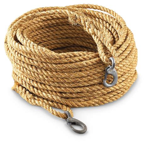 New Dutch Military Surplus Rope with Clips, Natural - 216743, Parachute Cord & Ropes at ...