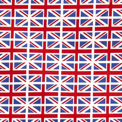 Union Jack Flag Print 100 Cotton Poplin Fabric By Rose And Etsy
