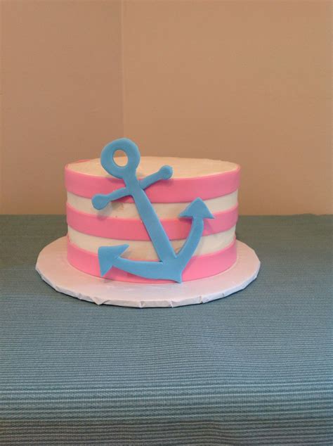 Nautical Smash Cake Anchor Birthday Cakes Baby Shower Cakes Girl