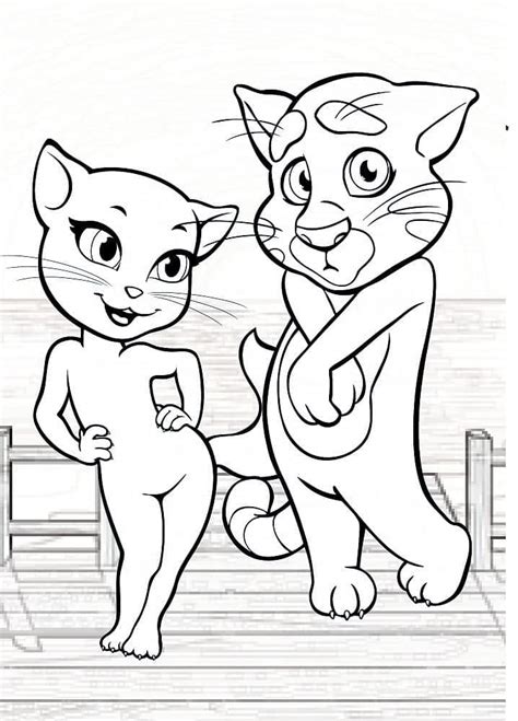 Angela And Talking Tom Coloring Page Download Print Or Color Online