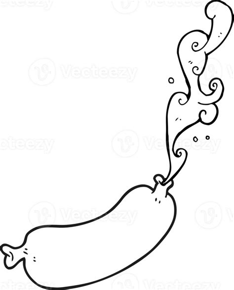 Black And White Cartoon Squirting Sausage 36493237 Png