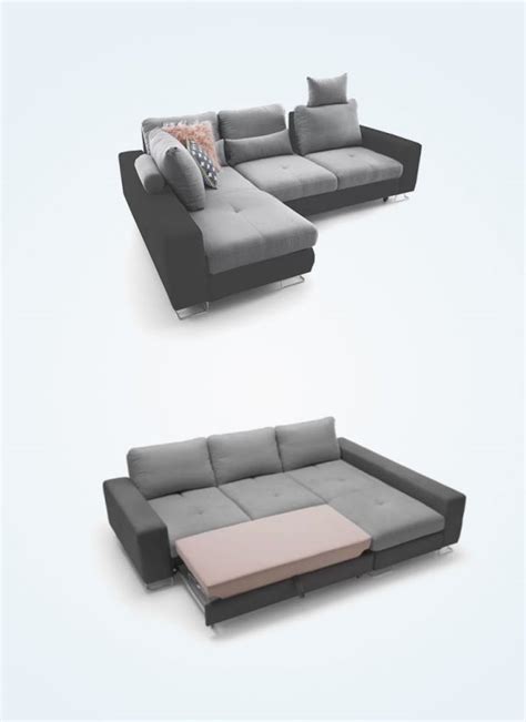 Sectional Queen Sleeper Sofa Dual Tone Grey Design 600x825 