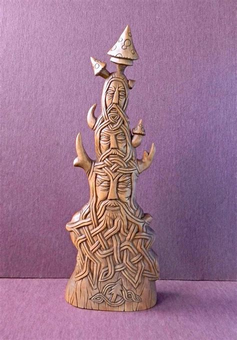 Авторская скульптура Лесные Духи из серии Духи неведомых троп Ольха морёная покрытая