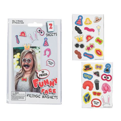 Funny Face Fridge Magnets Stationery 24 Pieces