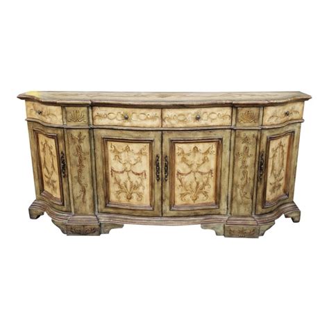 If you're looking for a great place to store your dishes, napkins, tablecloths, silverware, and more, then we have the answer for you: Large Hooker Furniture Seven Seas Distressed Painted ...