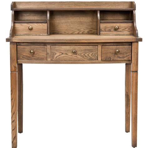 Landon 5 Drawer Writing Desk In Oak By Safavieh