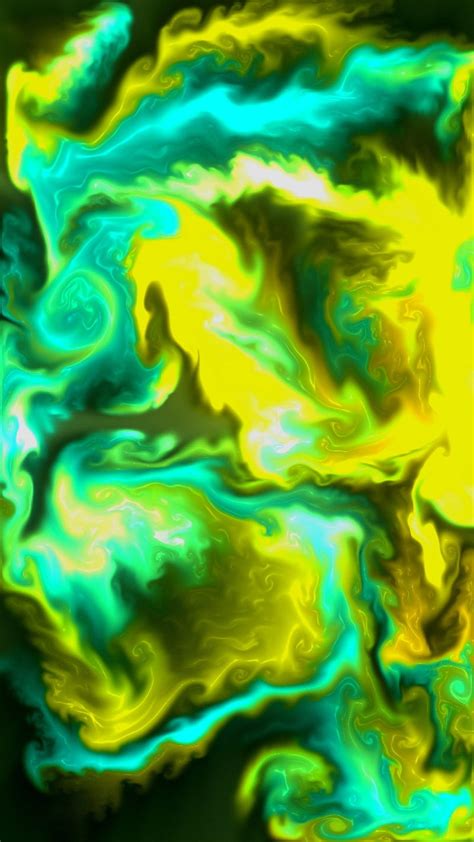 Poisonous Abstract Art Cool Green Poison Vibrant Yellow Hd