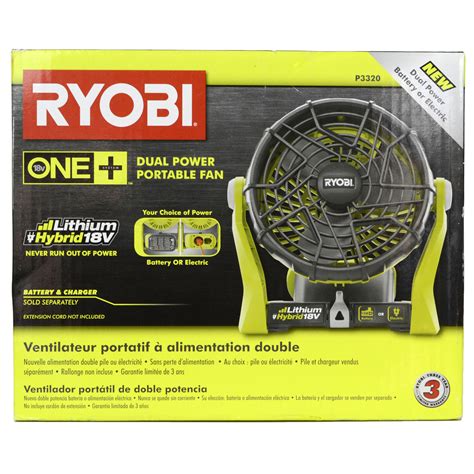 Ryobi P3320 18v Portable Hybrid Fan Helton Tool And Home
