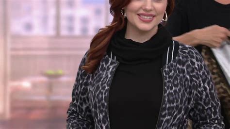 Lisa Rinna Collection Printed Bomber Jacket On Qvc Youtube