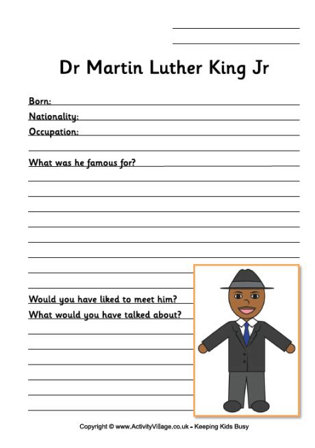 Dr Martin Luther King Worksheets Worksheets Master