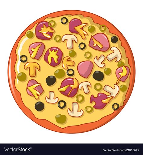 Italian Pizza Icon Cartoon Style Royalty Free Vector Image