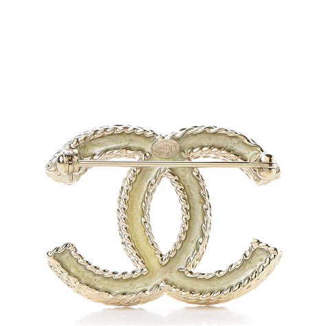 Chanel Crystal Cc Brooch Pin Light Gold 514385