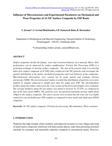 Pdf Influence Of Microstructure And Experimental Parameters On