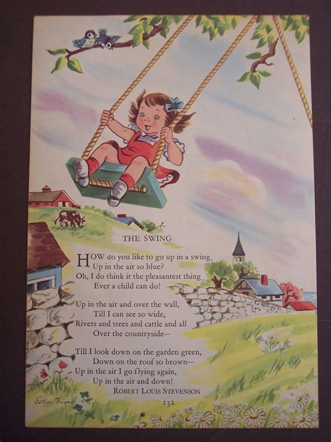 Robert Louis Stevenson Nursery Rhyme Poem 1948 Vintage Childrens Book