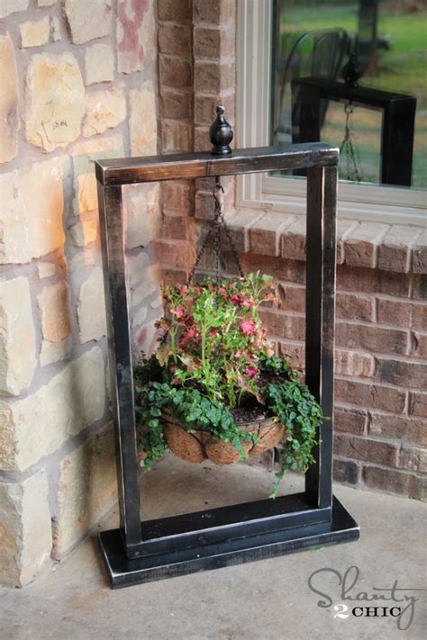 Hanging Basket Wood Stand Shanty 2 Chic
