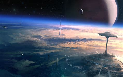 Science Fiction Digital Art Space Futuristic Planet Atmosphere