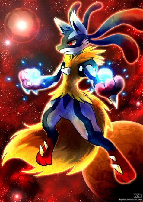 These are special features of pokémon, different to evolutions and forms, that have your pokémon mega evolve in battle into these appearances. Mega Lucario by Haychel.deviantart.com on @deviantART (con imágenes) | Lucario pokemon, Arte ...