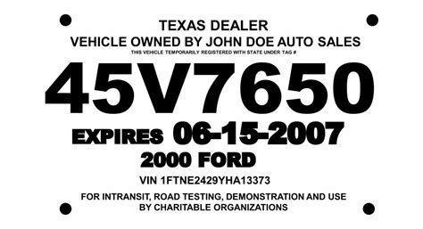6 Best Images Of Printable Temporary Tags Texas Temporary License