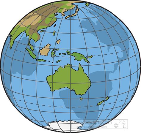 Geography Clipart Earth Globe With Longitude Latitude Lines Clipart