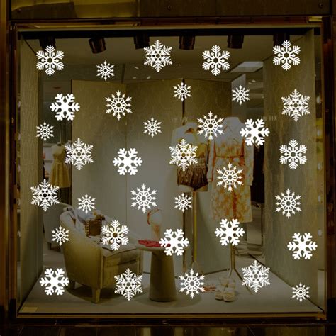 Newest Snow Flakes Window Stickers Snowflake Wall Stickers Christmas