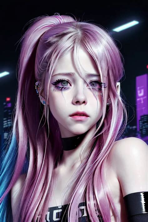 Dopamine Girl Avril Lavigne Naked Perfect Face High Quality Face 64k Cyberpunk Running
