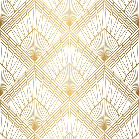 Art Deco Pattern Seamless White And Gold Background Wedding