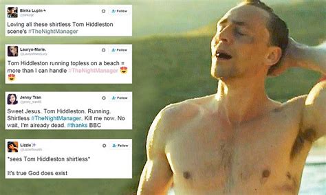 Shirtless Tom Hiddleston Strips Off In The Night Manager Setting Twitter Alight Daily Mail Online