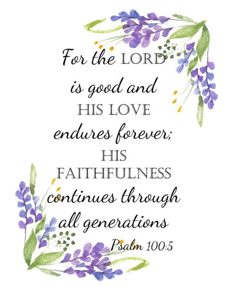 Psalm 1005 Bible Verse Printable For The Lord Is Good Psalm Printable Wisdom Scripture