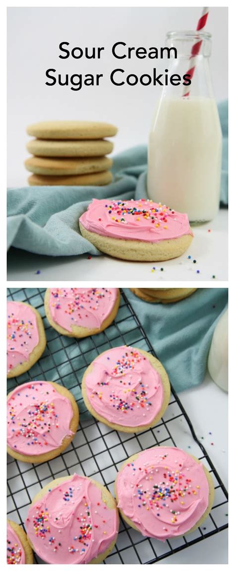 Using an electric mixer, beat butter and sugar until light and fluffy, about 2 minutes. Soft Sugar Cookie Recipe (With images) | Sour cream sugar ...