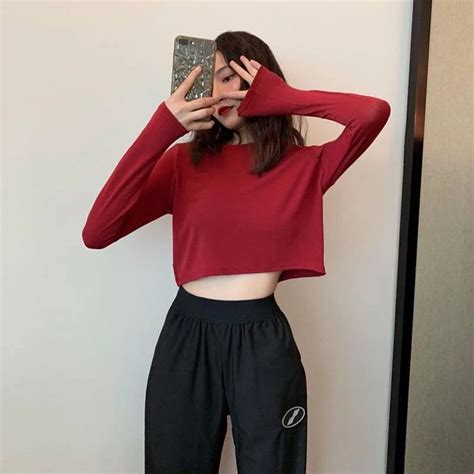 Solid Colors Aesthetic Girl Cropped Thin Shirt In 2021 Tumblr