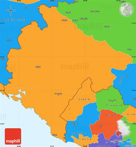 Political Simple Map Of Crna Gora