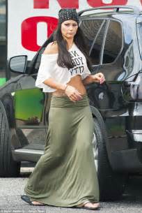jwoww shows of her trim and toned midriff as she wears cropped top and long skirt for day out