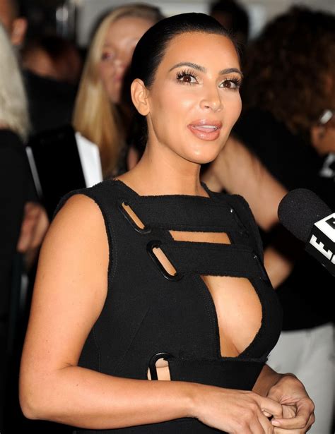 Kim Kardashian Braless Showing Cleavage At Charlotte Tilburys Makeup