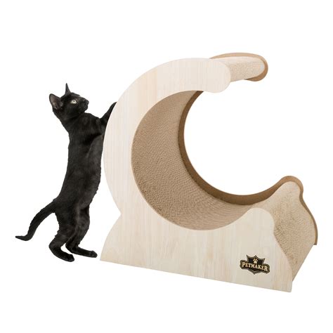 Cat Scratching Post Wood And Cardboard Incline Vertical Scratcher