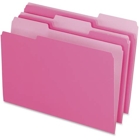 Pendaflex Pfx15313pin 13 Cut 2 Tone File Folders 100 Box Pink