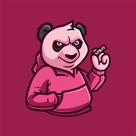 Pink Panda Wearing Hoodie Cartoon Character 4704295 Vector Art At Vecteezy