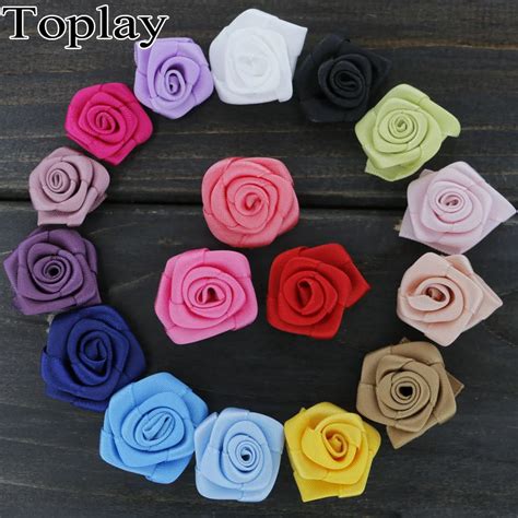 Toplay Pcs Lot Small Fabric Flower Baby Girls Satin Ribbon Rosettes