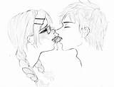 Anime Kiss Kissing Coloring Couple Template Wip Cherry Sketch Deviantart Templates Getcolorings Printable sketch template