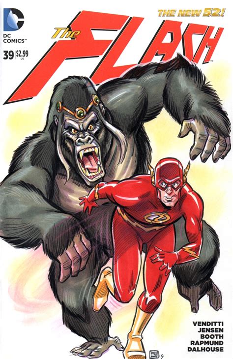 The Flash Vs Gorilla Grodd In Ronald Shepherd S DC Sketch Covers