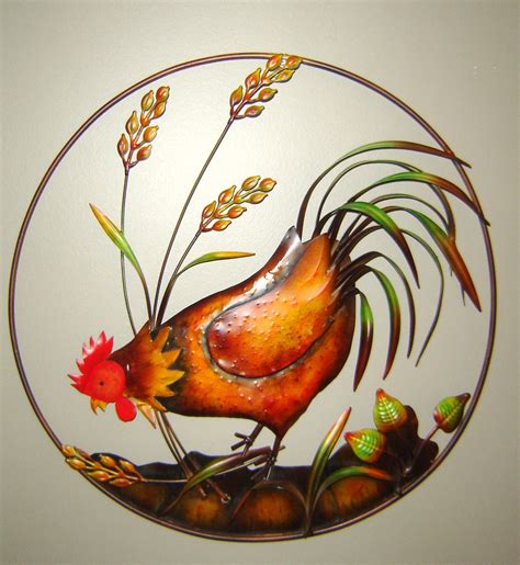 It is extremely easy to install. Country Rooster with Head Down Metal Wall Decor Plaque- Wall Decor