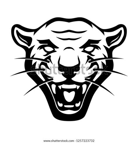 Illustration Pantera Head On White Background Stock Vector Royalty