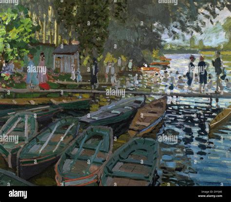 Painting Claude Monet Bathers At La Grenouill Hi Res Stock Photography