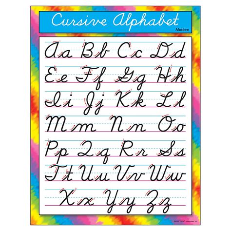 Trend Enterprises Cursive Alphabet Modernlearning Chart T 38137