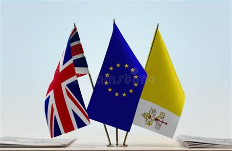 Flags Of United Kingdom European Union And Vatican City Stock Image